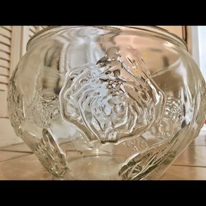 Gorgeous Vintage Complete Rose Punch Bowl Set. EUC